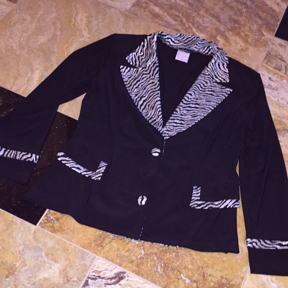 Artes Black Soft stretchy jersey/silver zebra trim